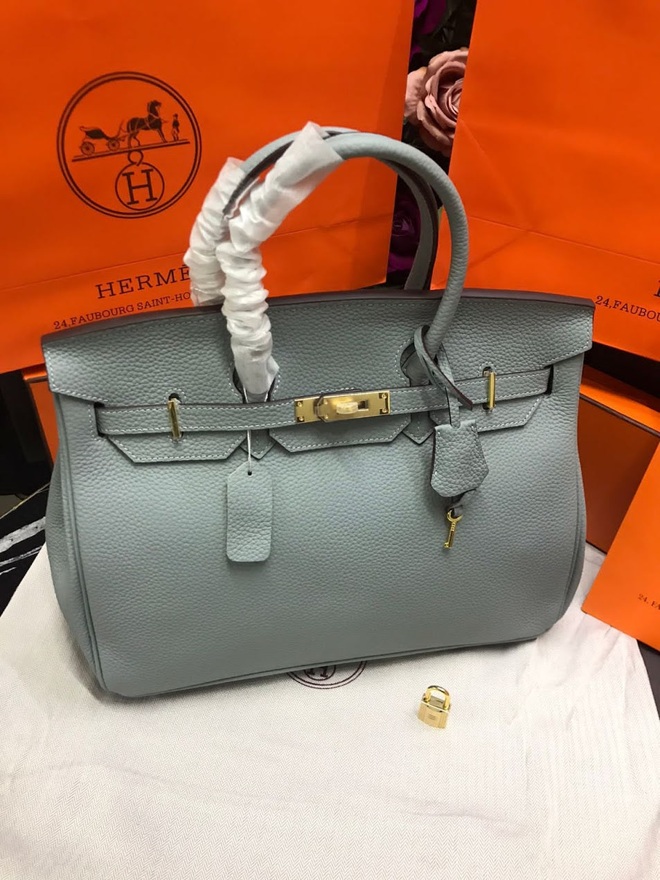 Hermes Birkin Azul Piel