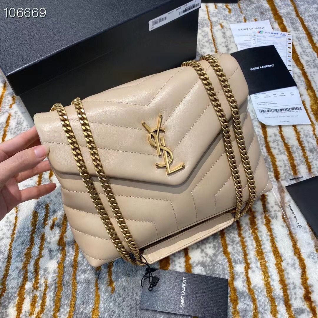 Saint Laurent  Beige Piel