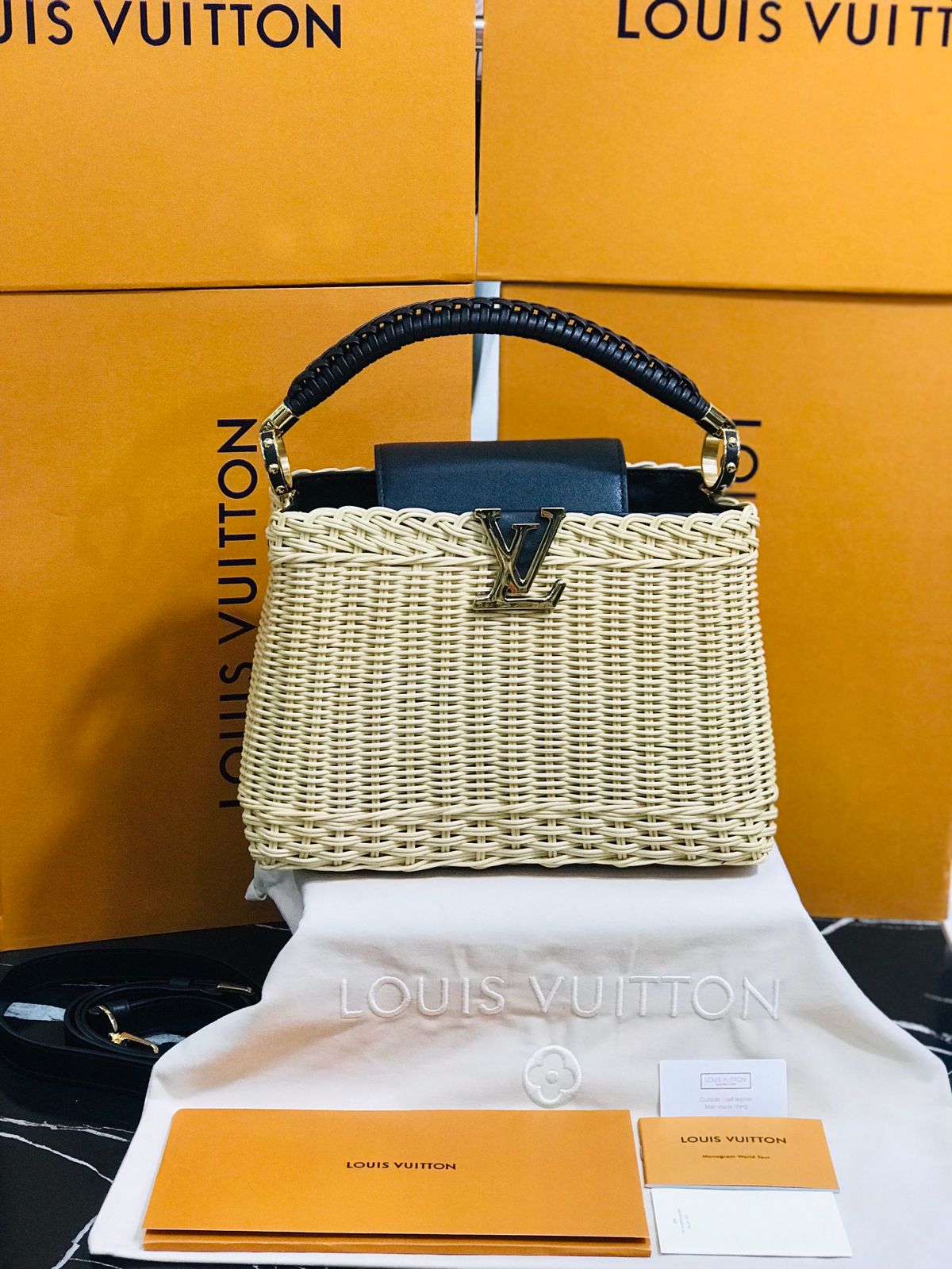 Louis Vuitton Edición Especial Mimbre tejida a mano correas de Piel