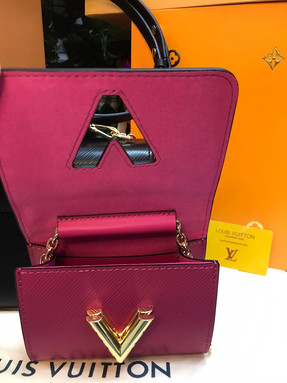 Louis Vuitton 2 Bolsas Negra-Rosa Piel