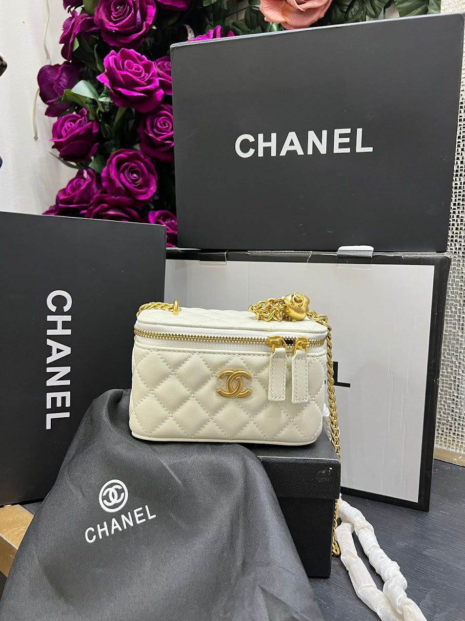 Chanel Blanca Piel Pequeña