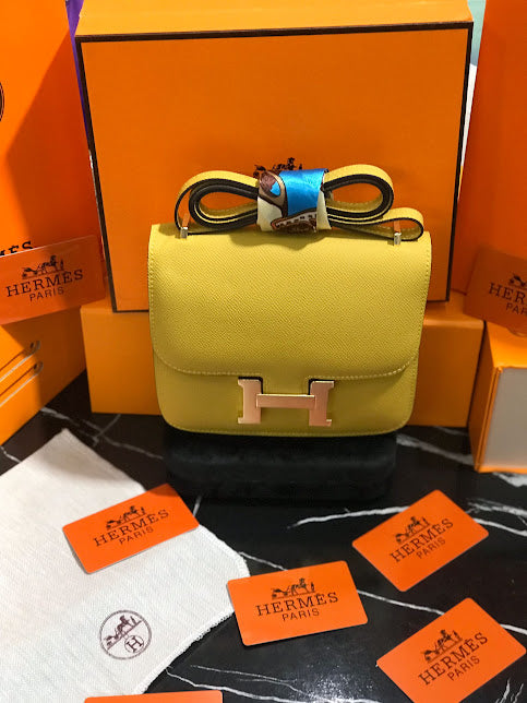 Hermes Amarillo Mostaza Piel