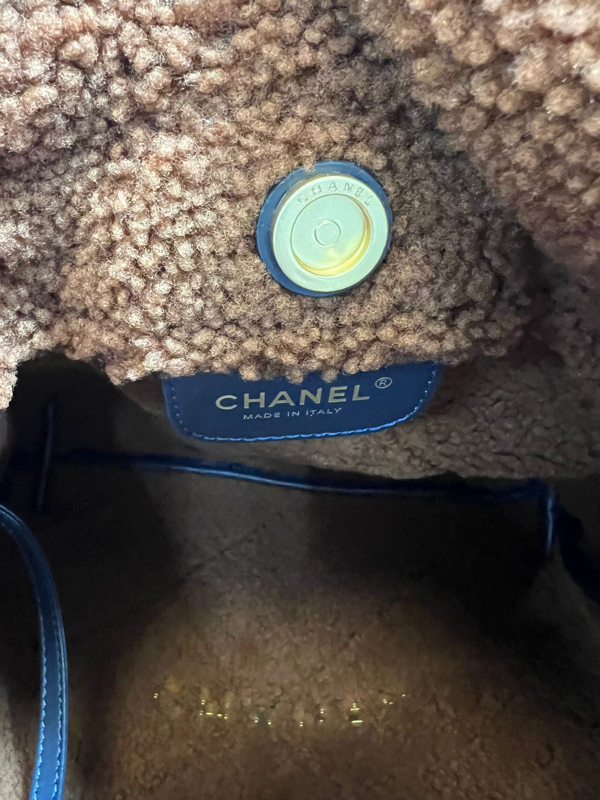 Chanel Negro Afelpado Café Piel