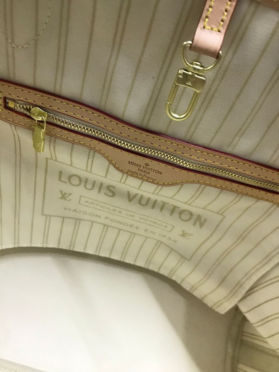 Louis Vuitton Blanco Gris Marmoleado Piel