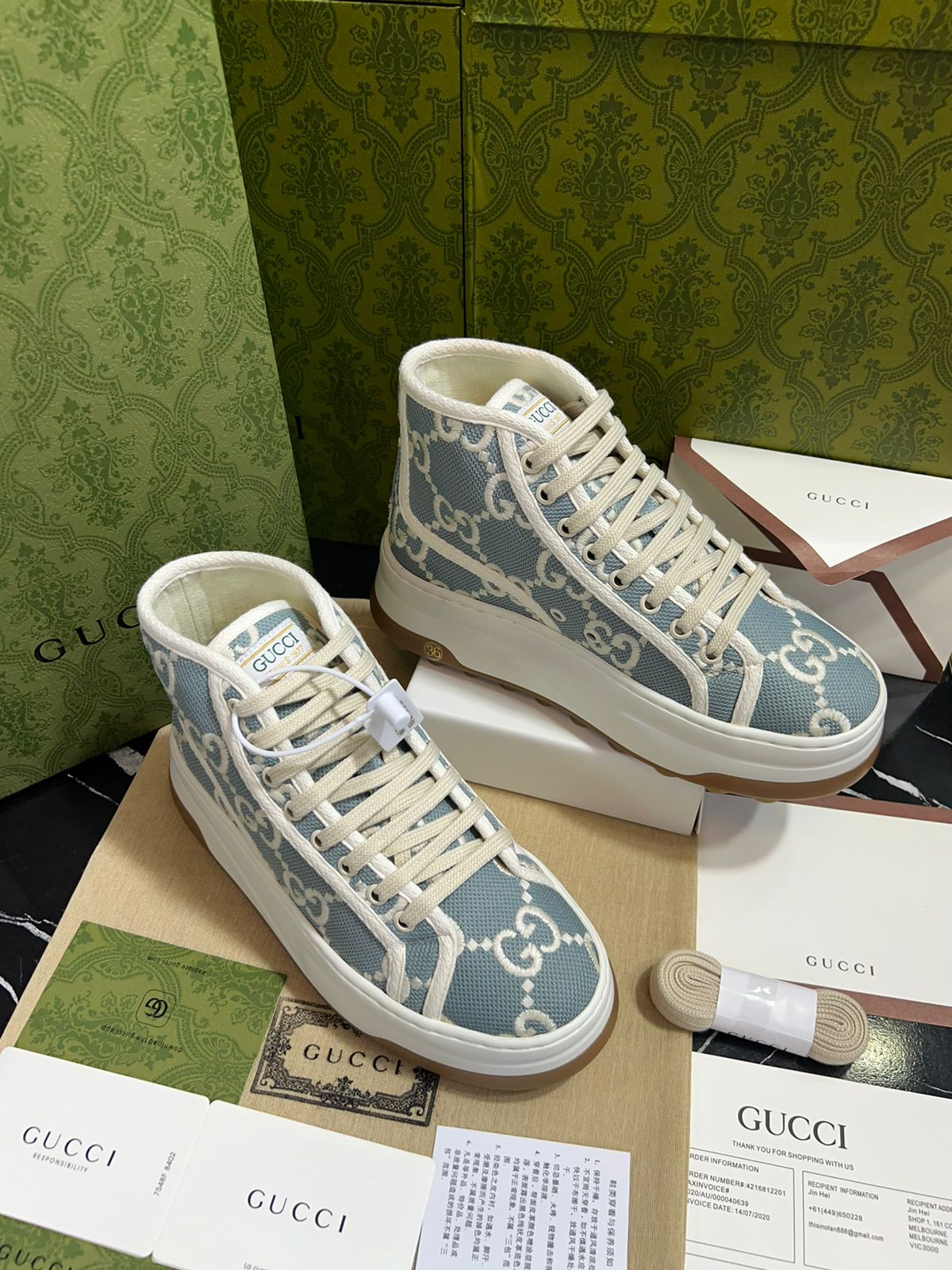 Gucci zapatos botín azules