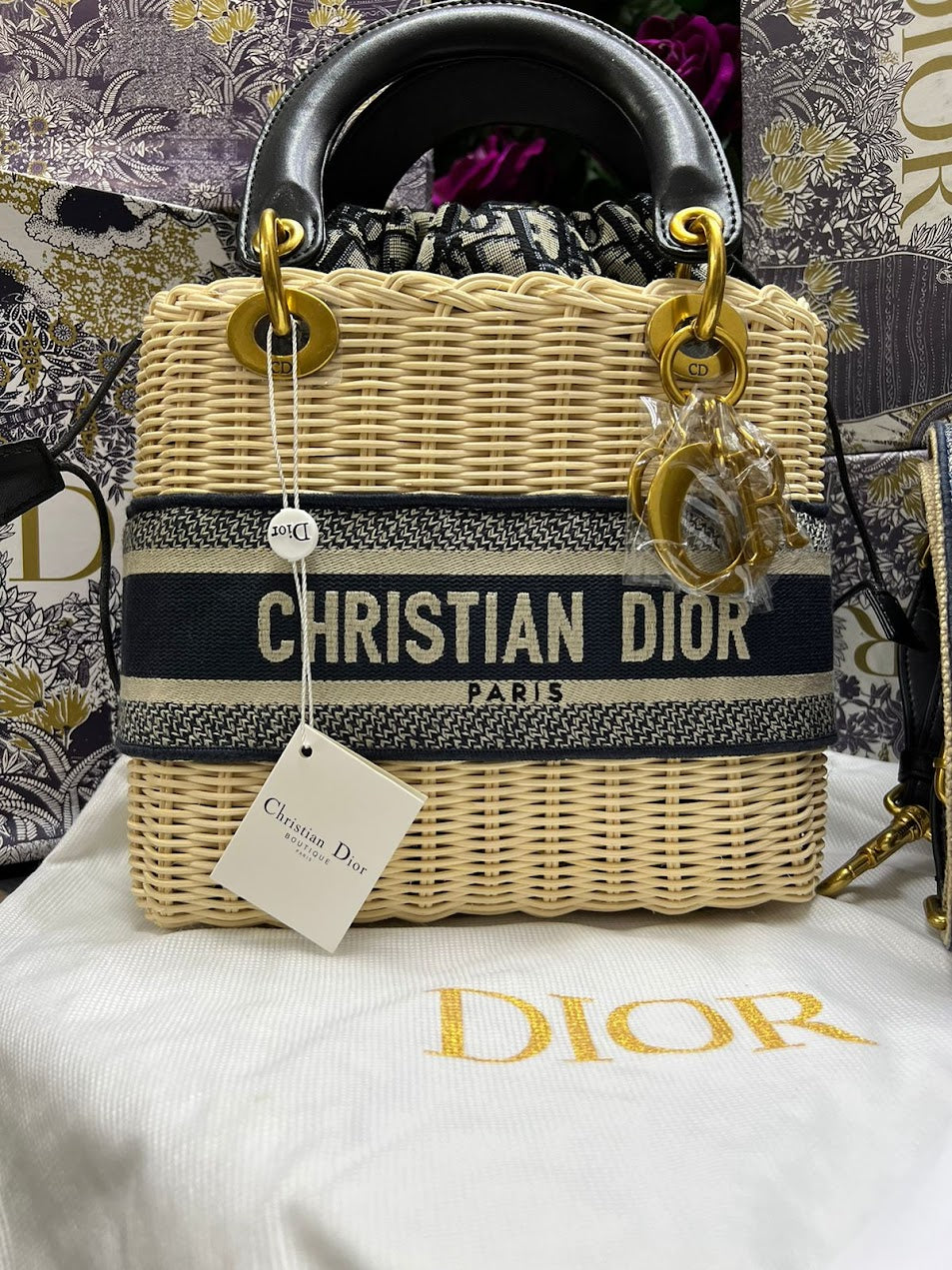 Christian Dior Palma Negra Tela