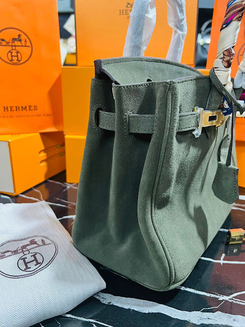 Hermes Birkin Verde Gamuza Piel