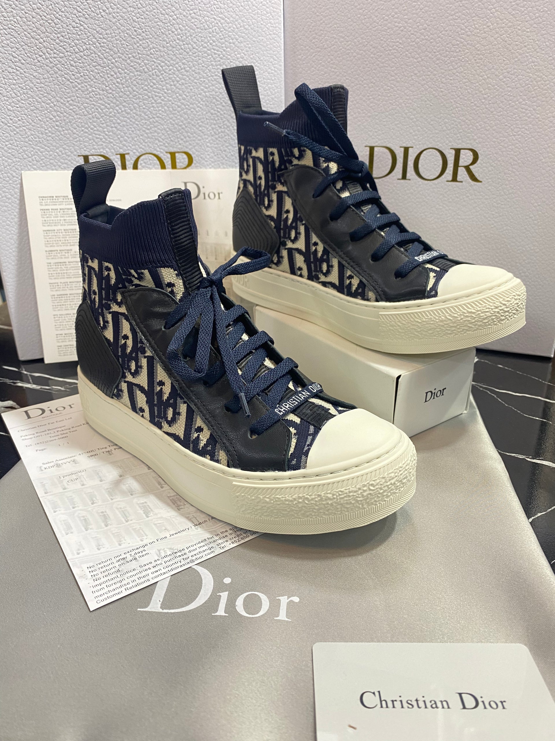 Christian Dior Tenis Blanco Negro