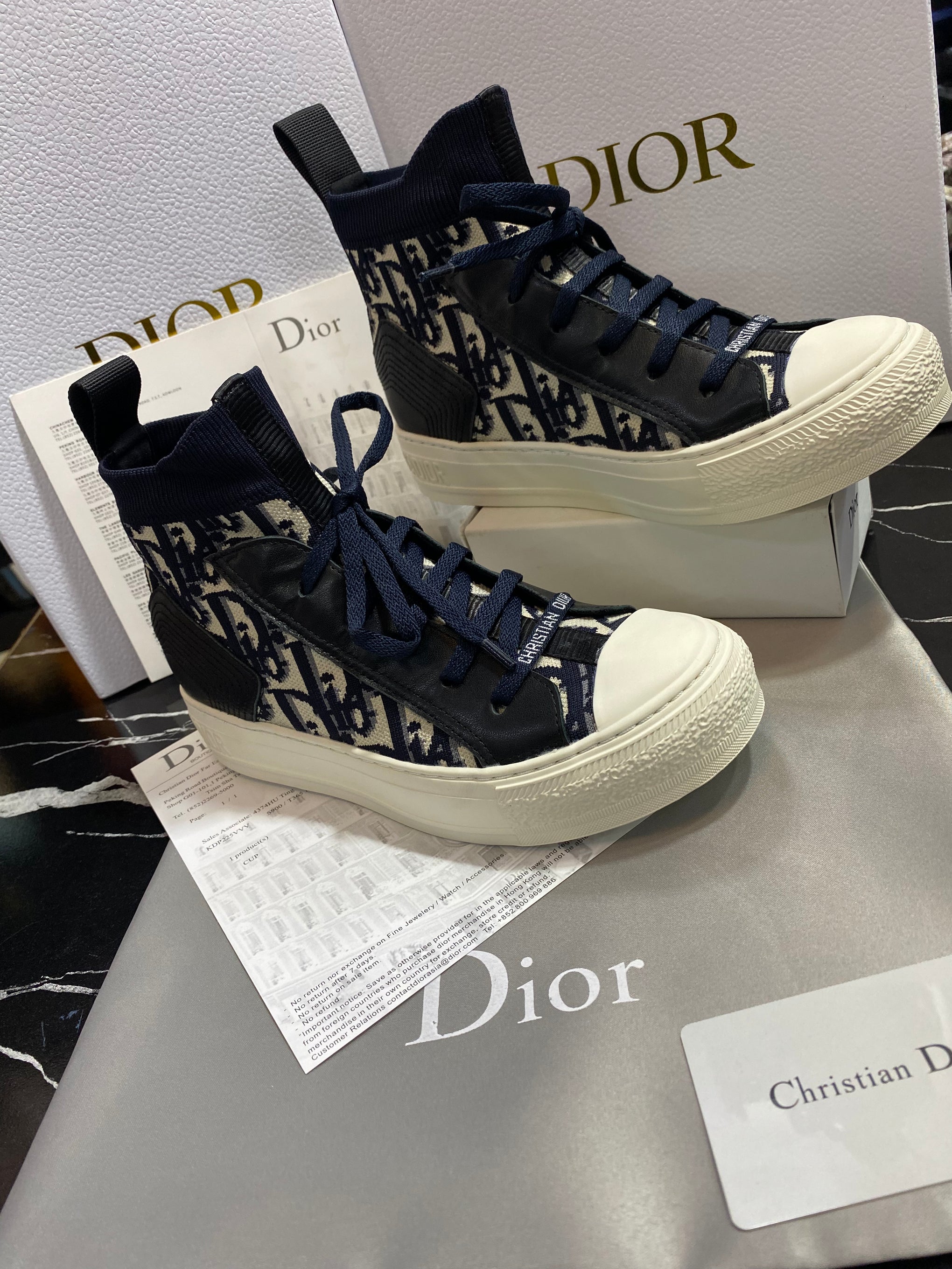 Christian Dior Tenis Blanco Negro