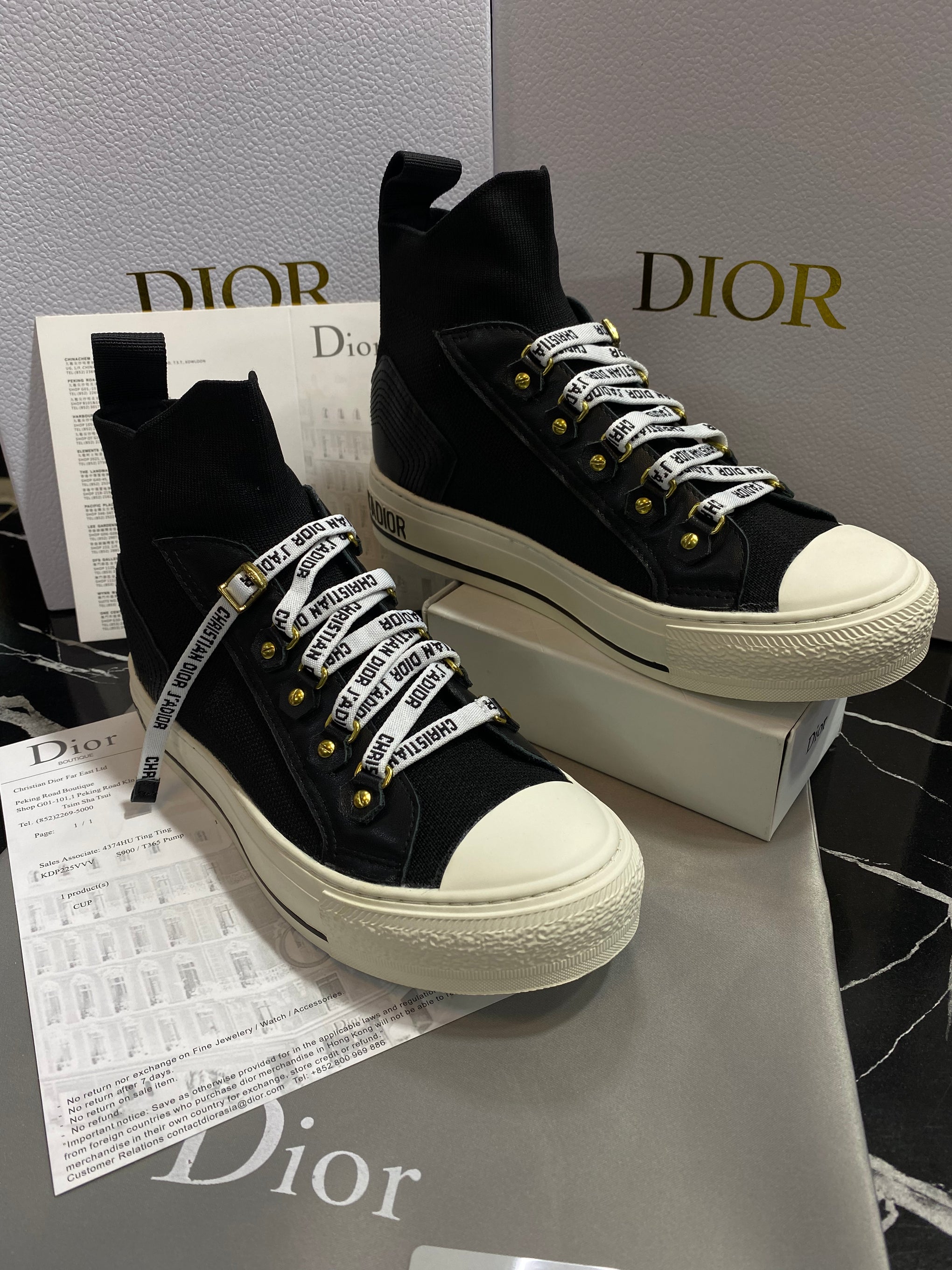 Dior Zapatos Negros con blanco