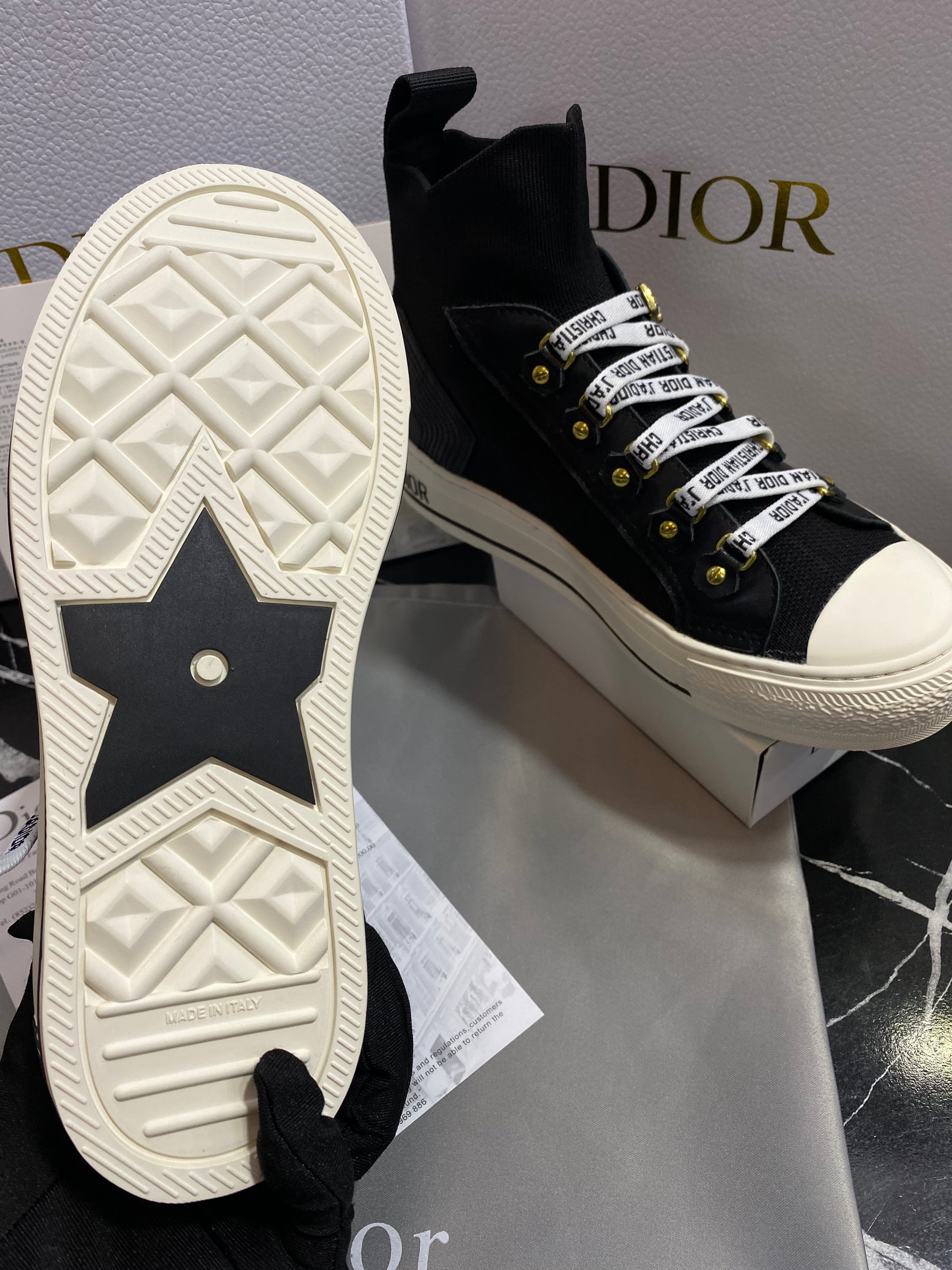 Dior Zapatos Negros con blanco