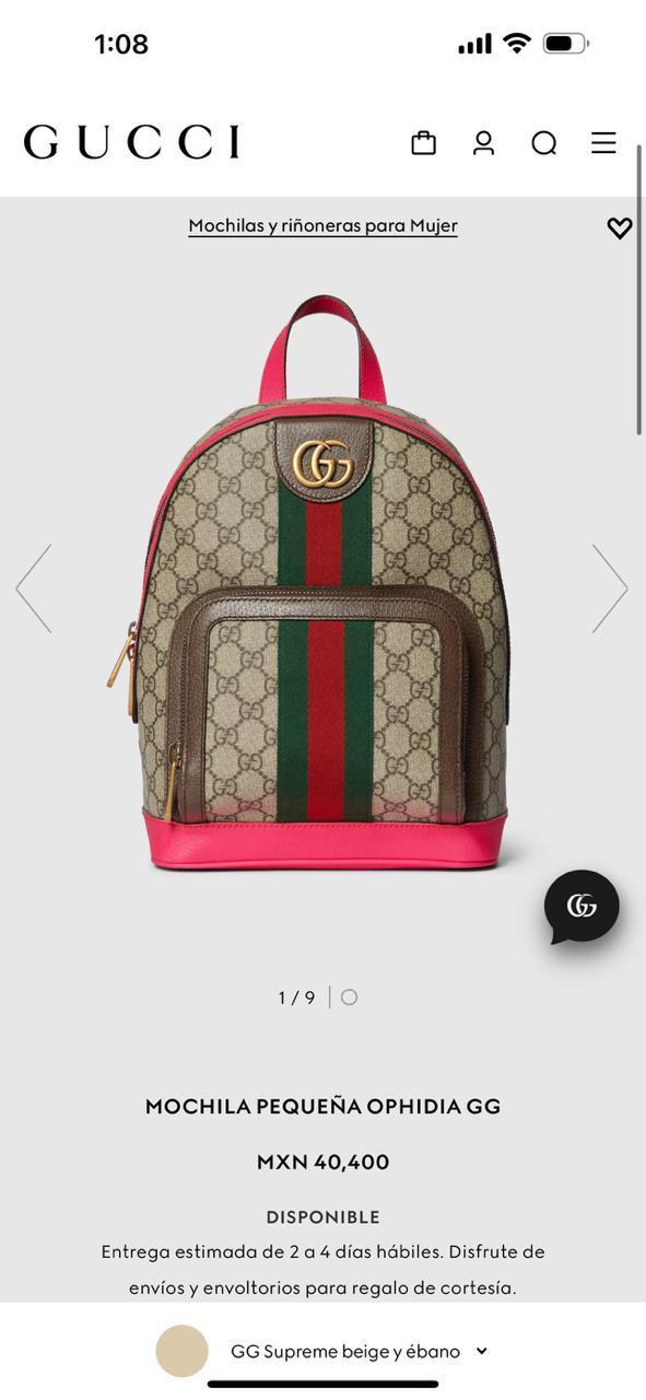 Gucci mochila con borde morado