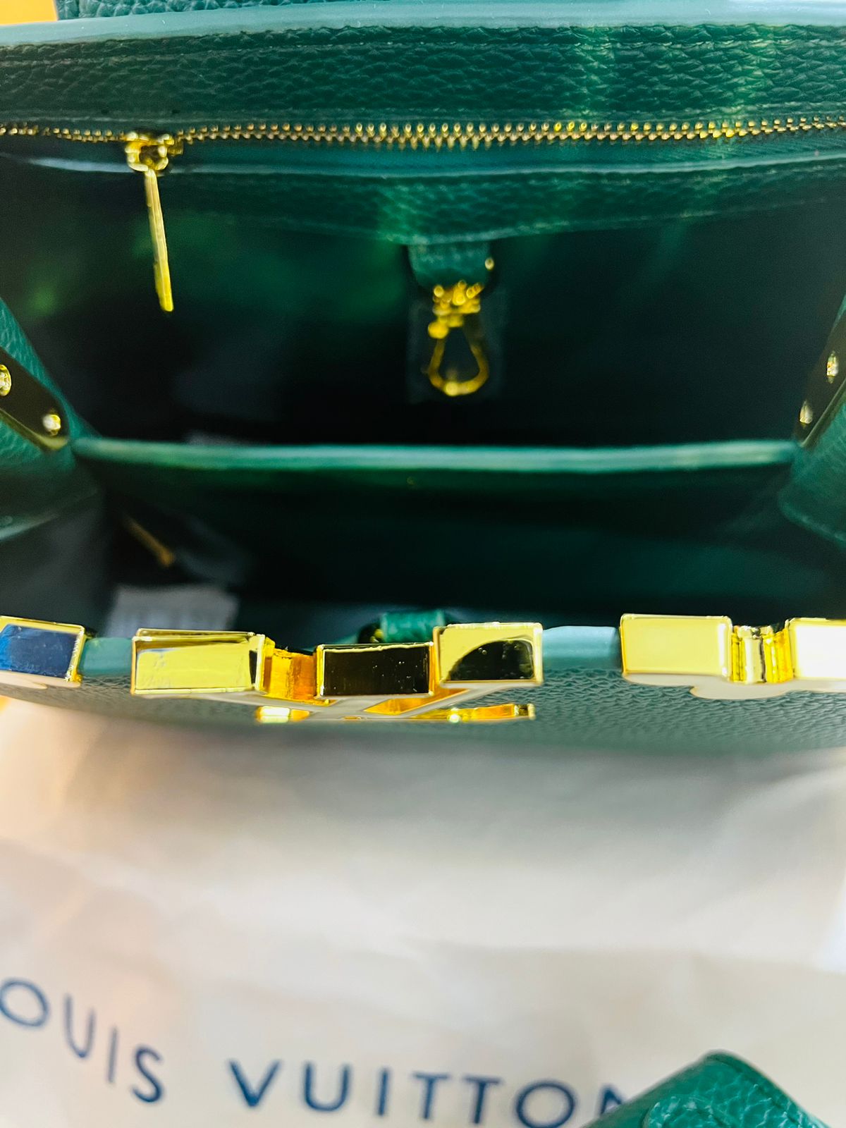 Louis Vuitton Capucine Verde Piel