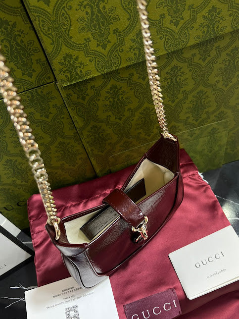 Gucci Vino Cadena Dorada Piel