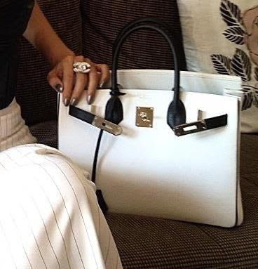 Hermes Birkin Blanco con Asa Negro Piel