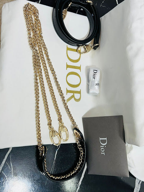 Christian Dior Negro Charol con Piel