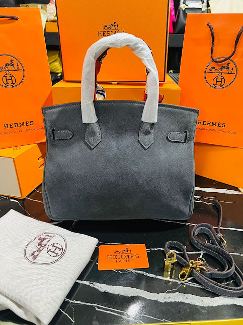 Hermes Birkin Gris Gamuza Piel