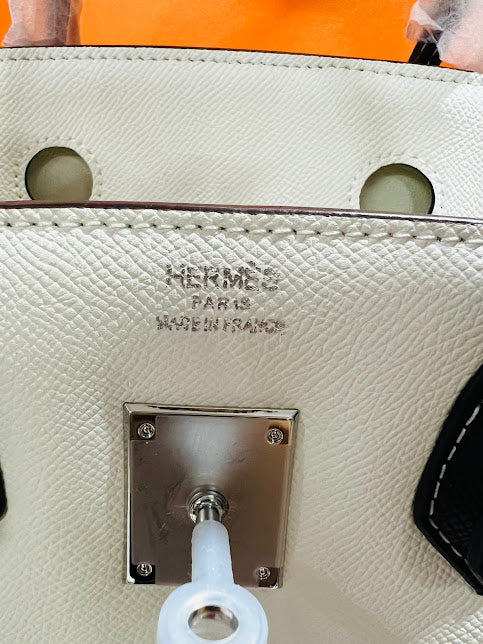 Hermes Birkin Blanco con Asa Negro Piel