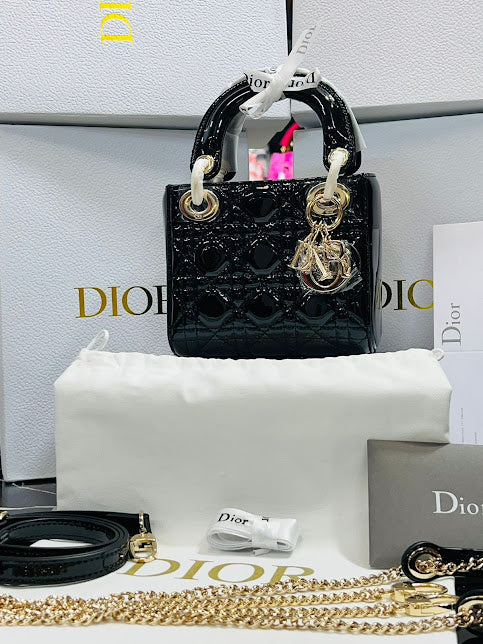 Christian Dior Negro Charol con Piel