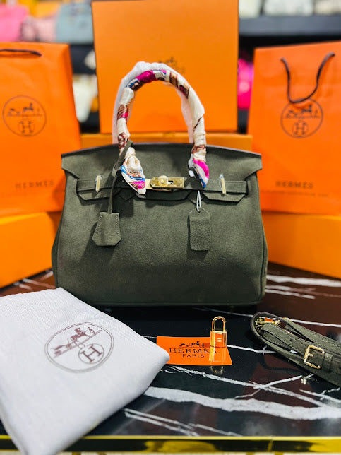 Hermes Birkin Verde Gamuza Piel