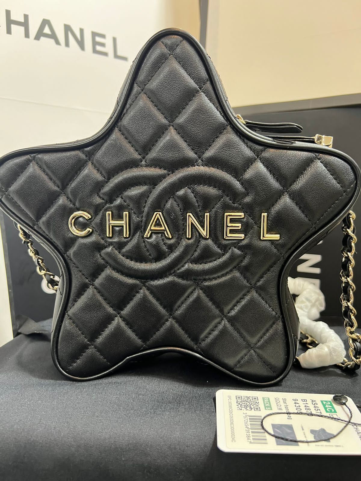 Chanel Estrella Negro Piel