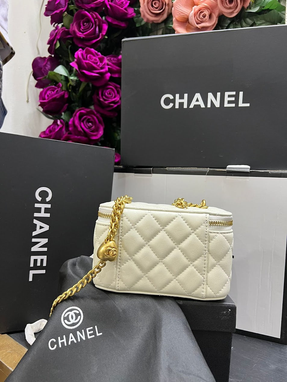 Chanel Blanca Piel Pequeña