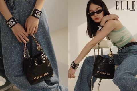 Chanel Negro Piel Cadena Dorada