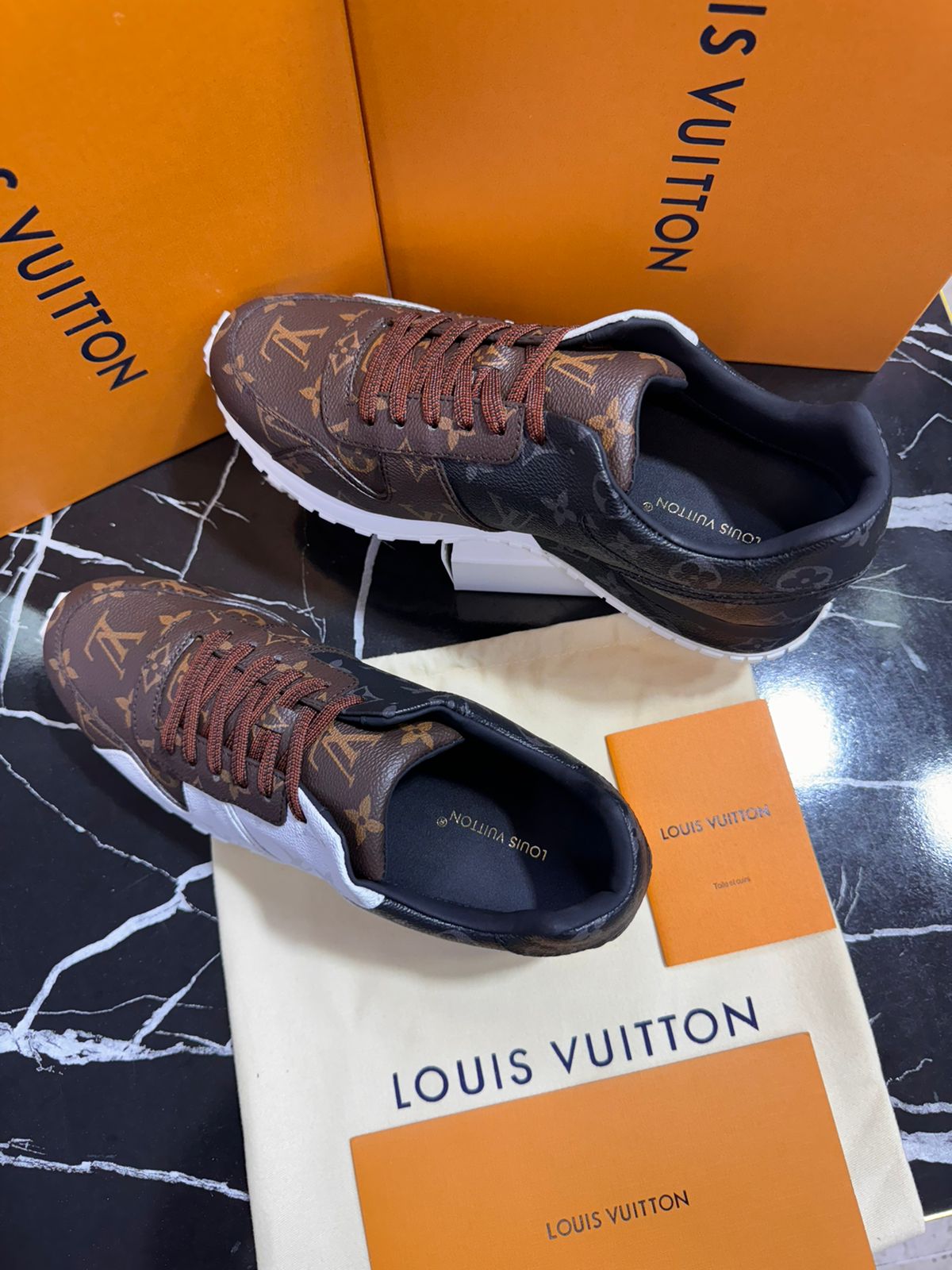 Louis Vuitton Tenis cafés Caballero