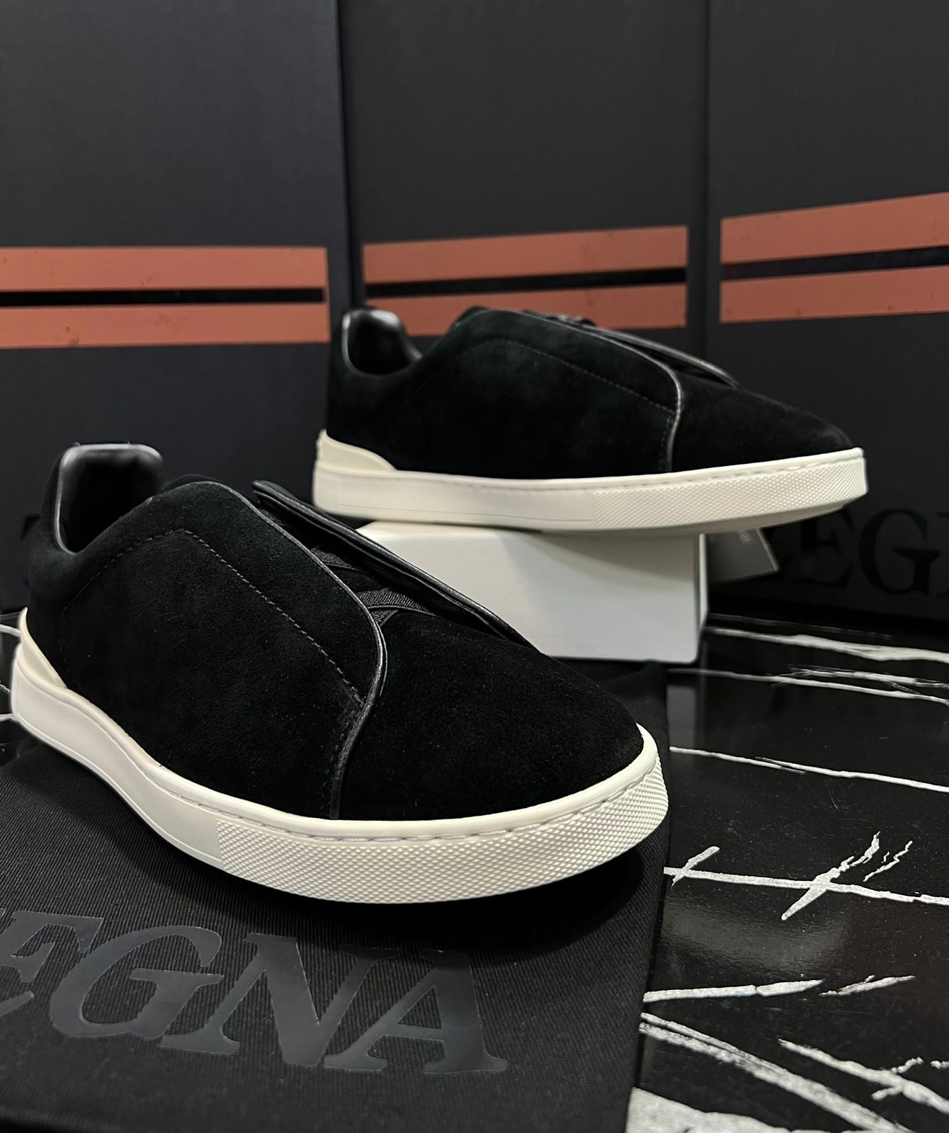 Zegna tenis color negro Caballero