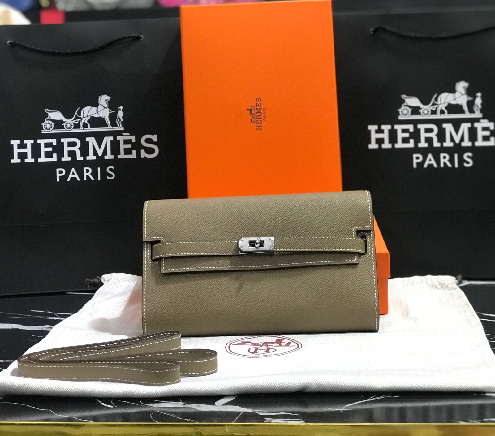 Hermes Verde Piel