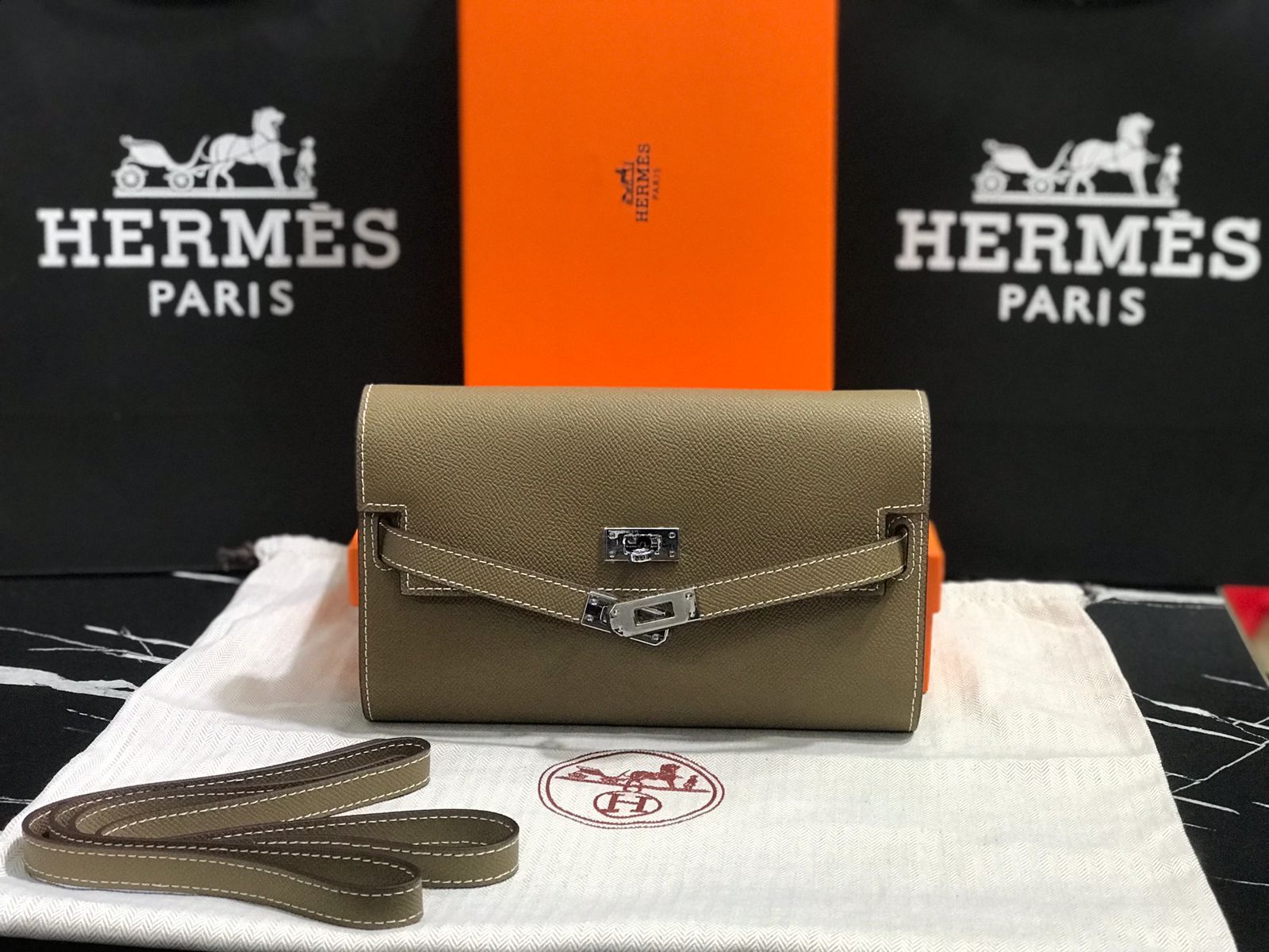 Hermes Verde Piel