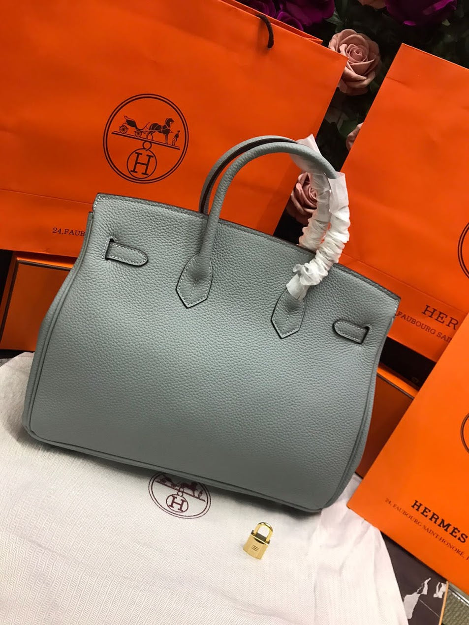 Hermes Birkin Azul Piel