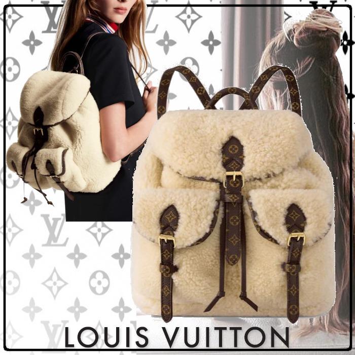 Louis Vuitton Beige Lana con Piel