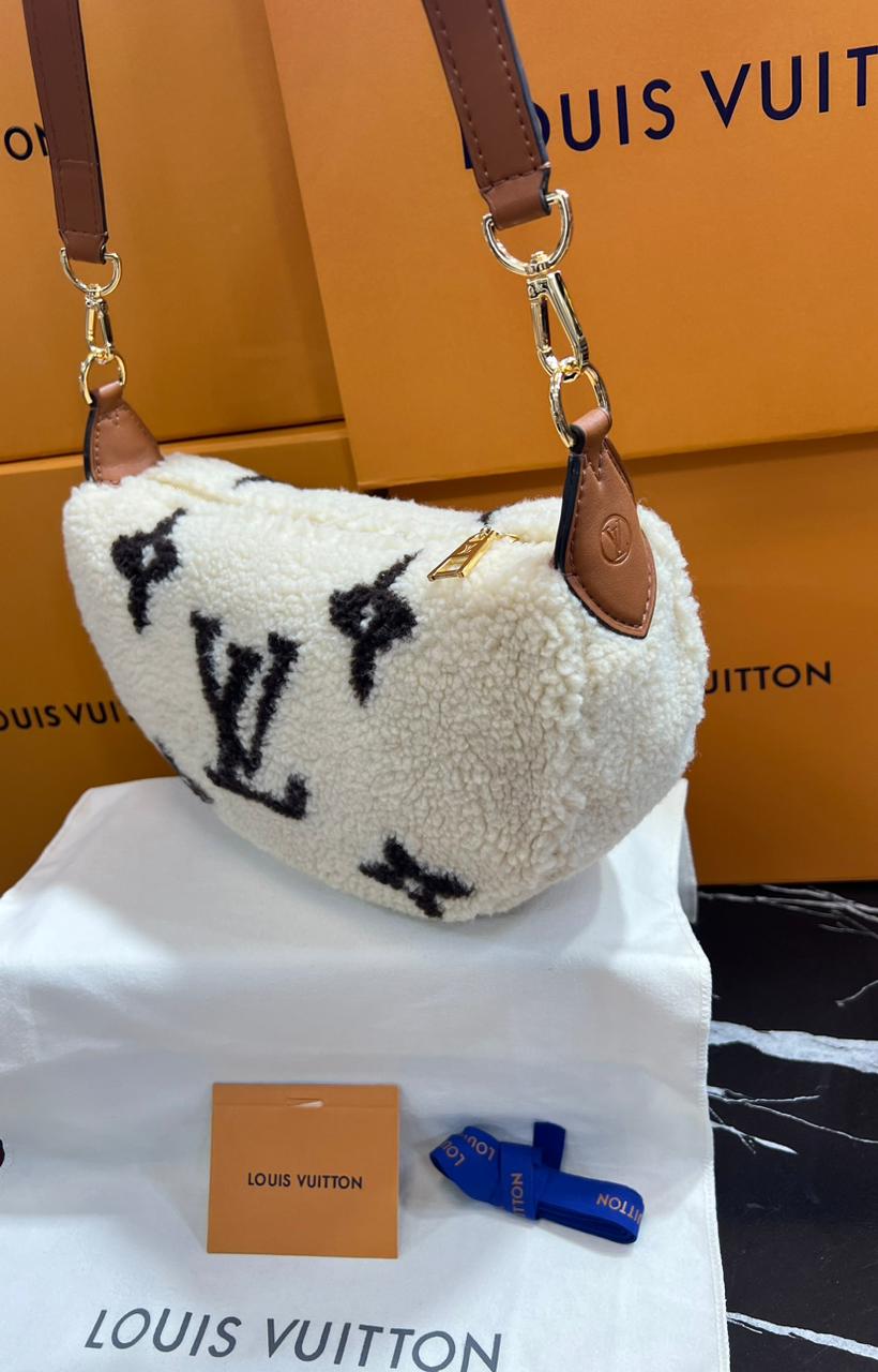 Louis Vuitton Lana con Piel Blanco y Negro