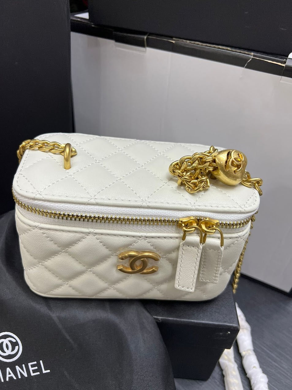 Chanel Blanca Piel Pequeña