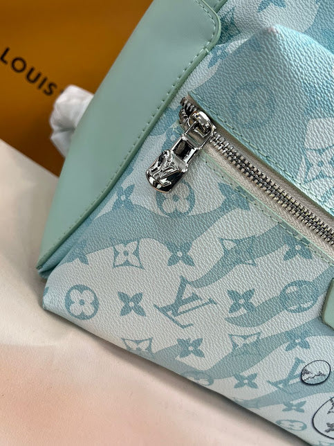 Louis Vuitton Azul Aqua Piel