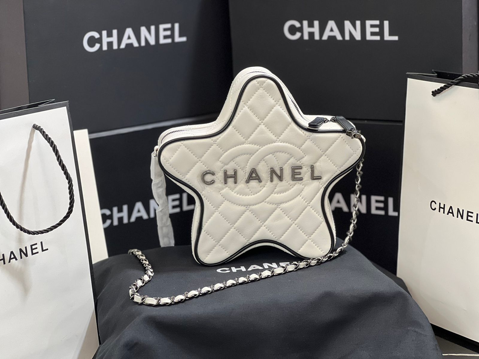 Chanel Estrella Blanco Piel