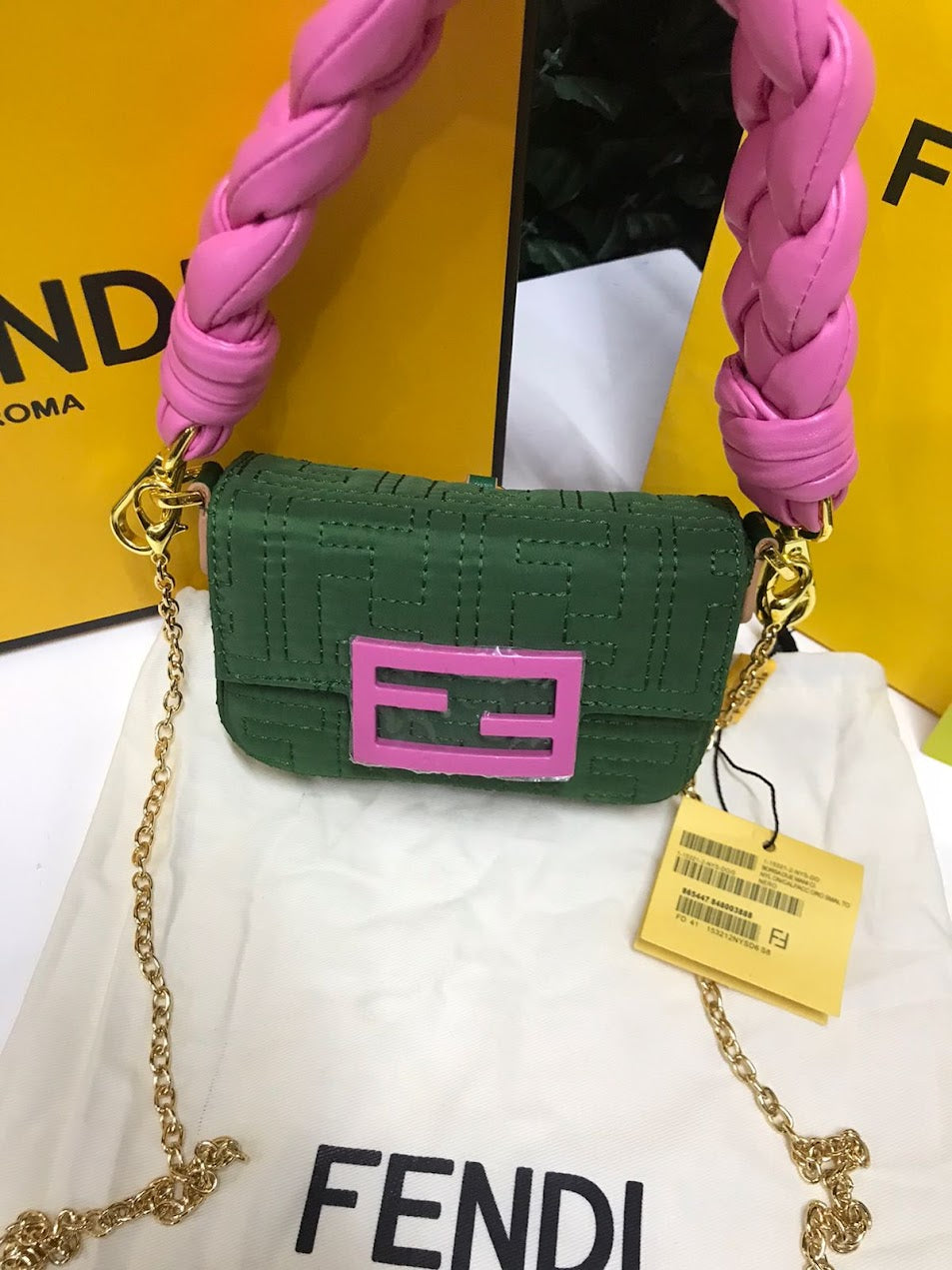 Fendi Verde con Rosa Piel