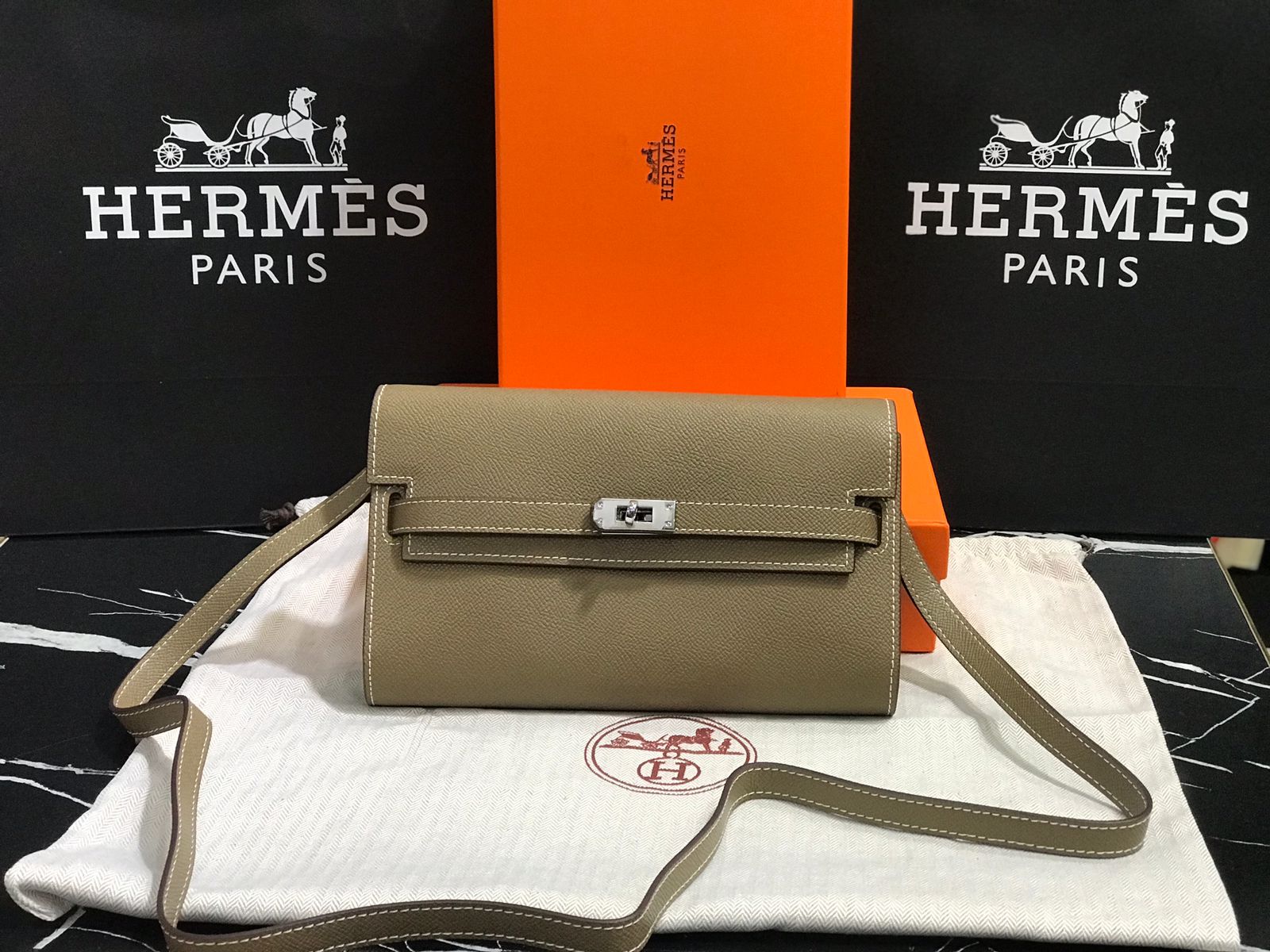 Hermes Verde Piel