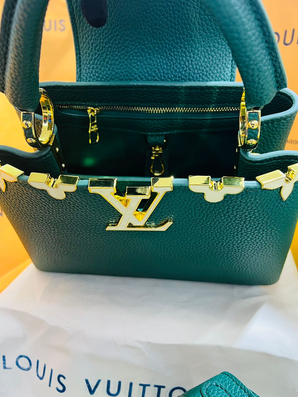 Louis Vuitton Capucine Verde Piel