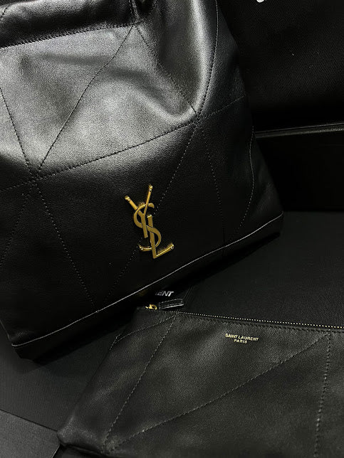 Saint Laurent Negro Cadena Dorada Piel