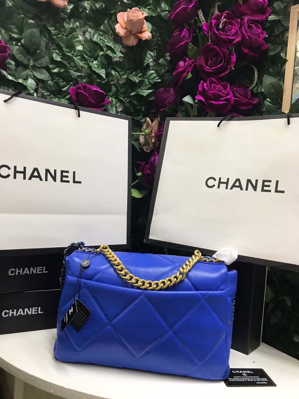 Chanel Azul rey Piel Pequeña