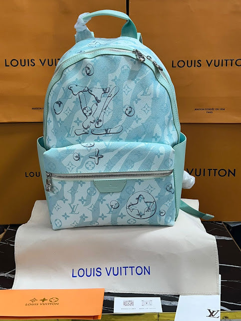 Louis Vuitton Azul Aqua Piel