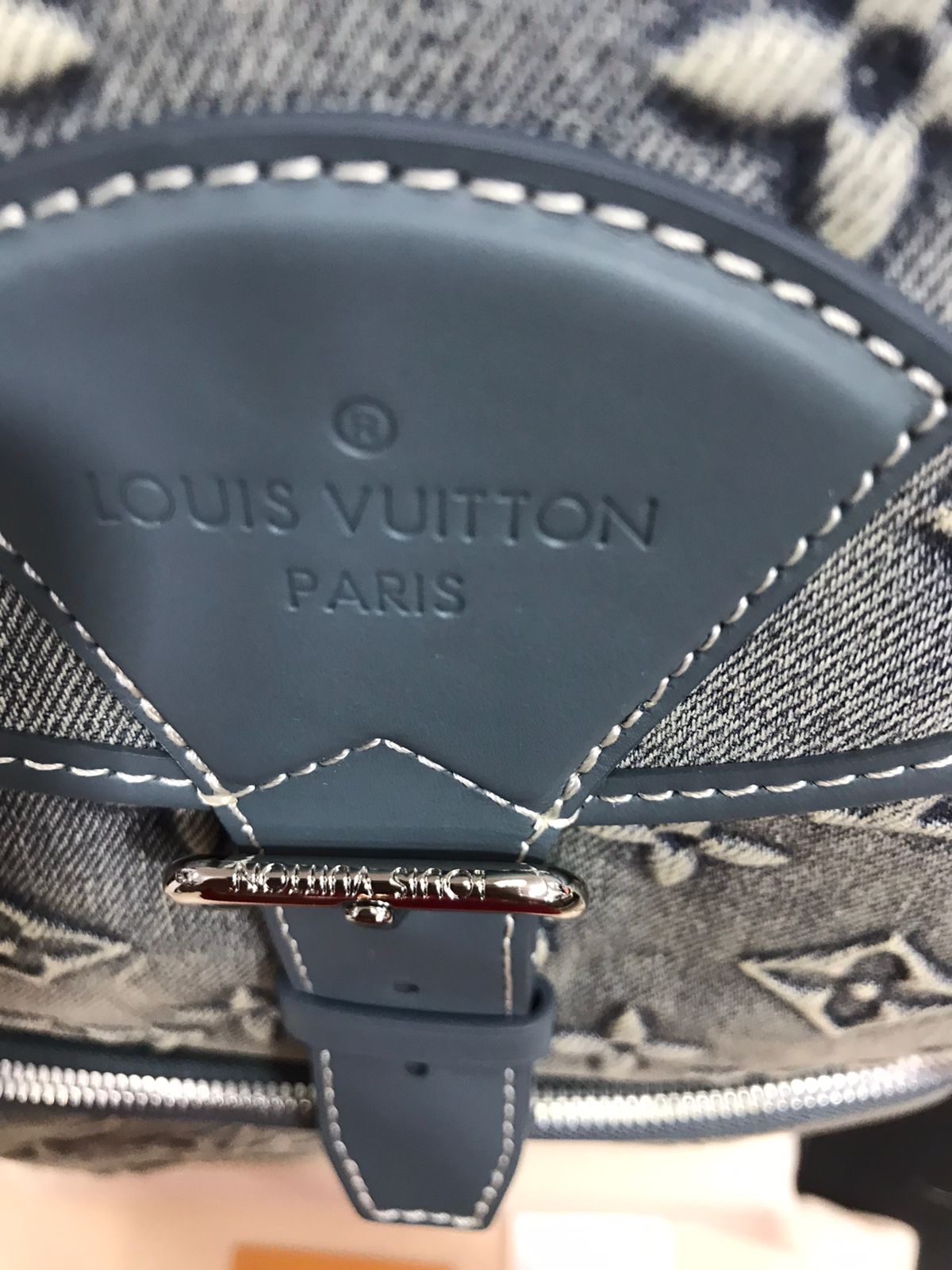 Louis Vuitton Azul Textil y Piel