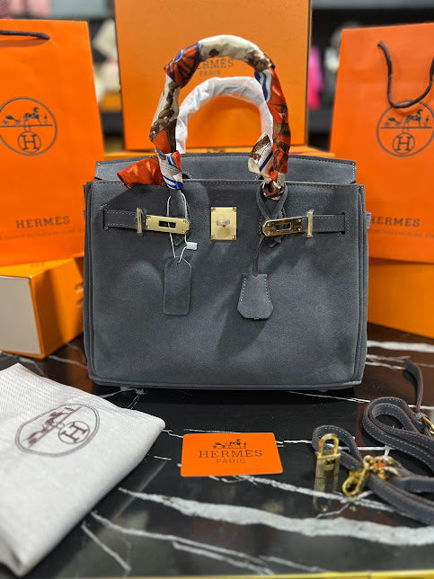 Hermes Birkin Gris Gamuza Piel