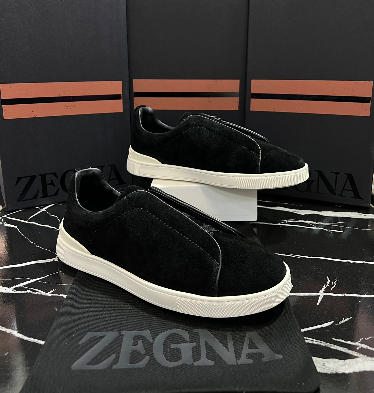 Zegna tenis color negro Caballero