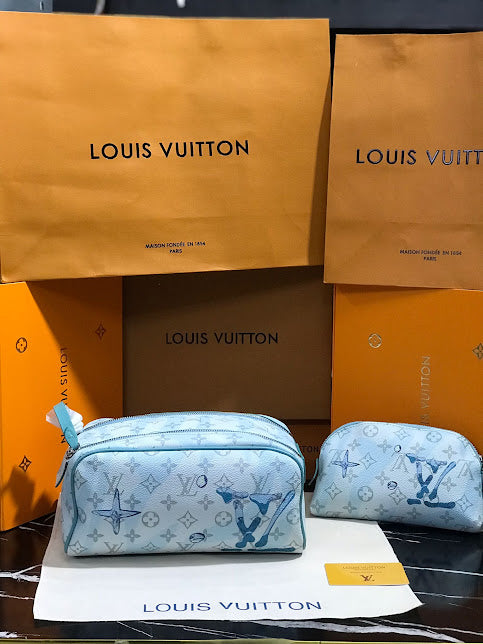 Louis Vuitton Neceser Azul Piel