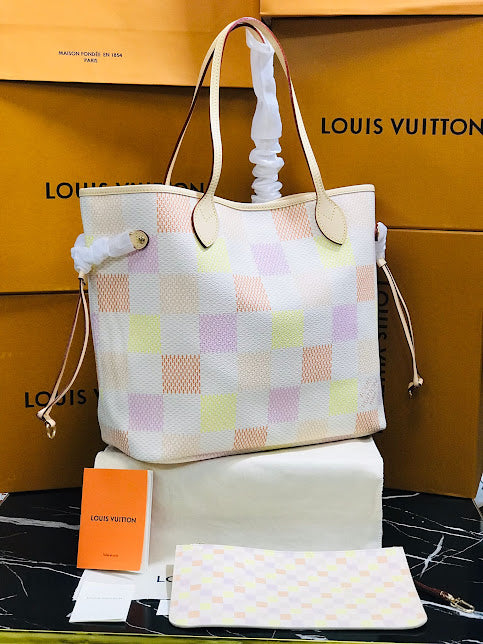 Louis Vuitton Blanco Multicolor Asa Beige Piel