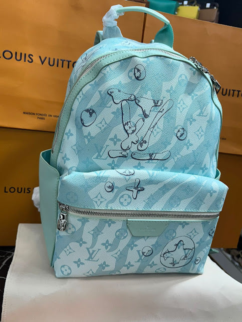 Louis Vuitton Azul Aqua Piel