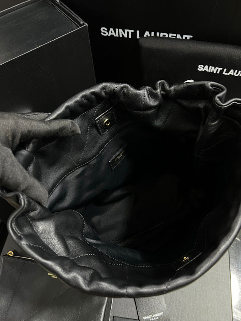 Saint Laurent Negro Cadena Dorada Piel